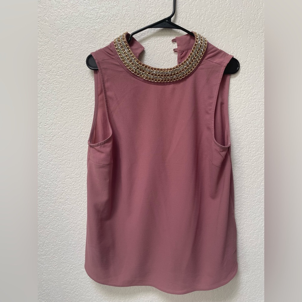 Blush Embellished Bib Collar Blouse